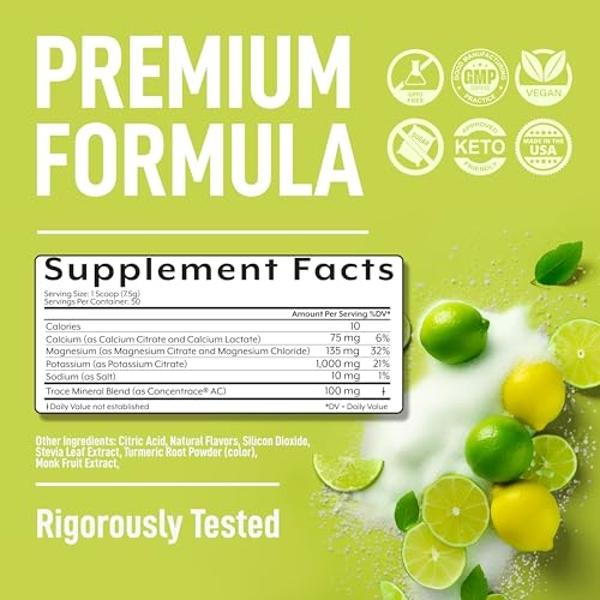 Keppi Keto Electrolytes Powder No Sugar - Zero Carbs - Made in USA - Advanced Hydration, Performance & Recovery - Delicious Lemon Lime Flavor - Mixes Easily No Clumps