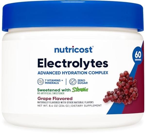 Nutricost Electrolyte Complex Powder (60 Servings, Grape) - Hydration Supplement Drink Mix with Vitamins and Minerals