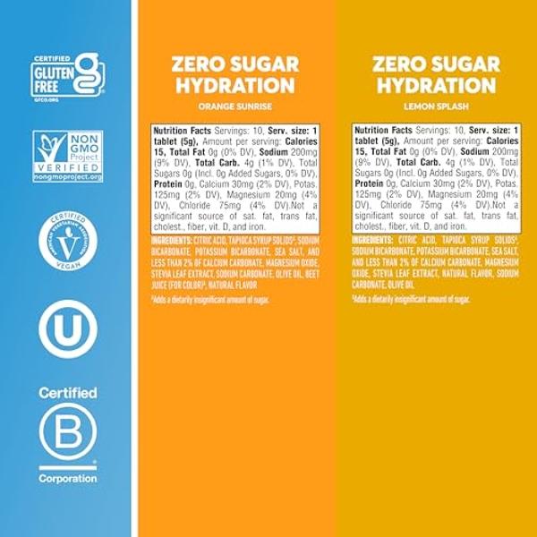 Nuun Zero Sugar Hydration Electrolyte Tablets - Sodium, Potassium, Chloride, Calcium, Magnesium, Light & Delicious Fruit Flavors, No Sugar, Gluten Free, Vegan, Mixed Citrus 4 Pack 