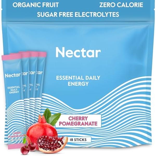 Nectar Energy Booster - Organic Caffeine, B12 & Electrolytes - Sugar Free & Zero Calorie – Healthy Coffee, Energy Drink & Soda Alternative – Hydration & Energy Supplement (Cherry P