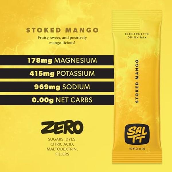 Keto Chow SALTT Zero-Sugar Electrolyte Powder - Citrus Splash Lemon Lime | Hydration Electrolytes Packets | 30 Sticks | Sodium, Magnesium, Potassium & Trace Minerals | No Artificia