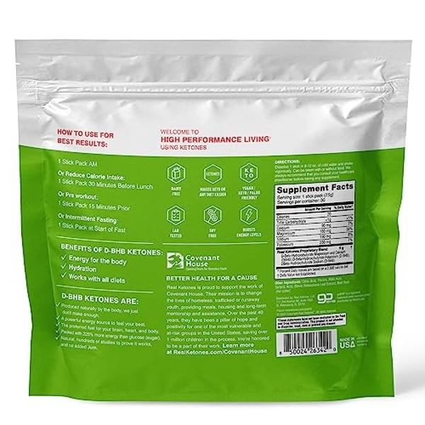 Real Ketones BHB Exogenous Ketones Drink Mix Packets Keto Electrolytes Powder Packets No Sugar with 4 Main Fasting Electrolytes Plus Hydrating Patented Keto BHB - 30 Count Watermel