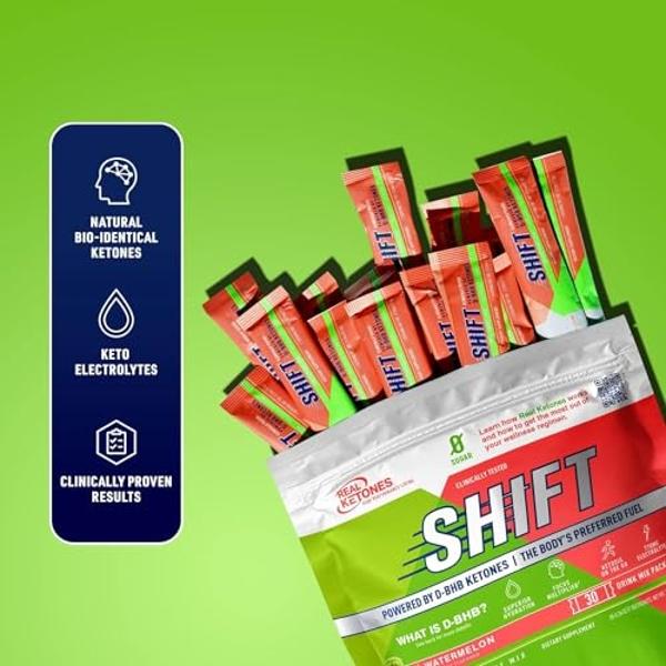 Real Ketones BHB Exogenous Ketones Drink Mix Packets Keto Electrolytes Powder Packets No Sugar with 4 Main Fasting Electrolytes Plus Hydrating Patented Keto BHB - 30 Count Watermel