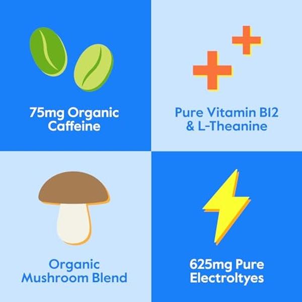 Nectar Energy Booster - Organic Caffeine, B12 & Electrolytes - Sugar Free & Zero Calorie – Healthy Coffee, Energy Drink & Soda Alternative – Hydration & Energy Supplement (Cherry P