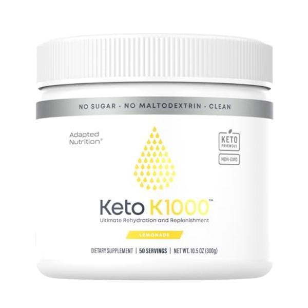 Hi-Lyte Keto K1000 Electrolyte Powder | Lemonade | Hydration Supplement Drink Mix | Boost Energy & Beat Leg Cramps | No Sugar, No Maltodextrin | 50 Servings