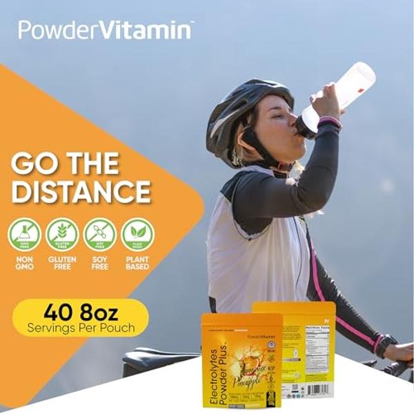 PowderVitamin Electrolytes Powder Plus (20 Servings) Tangerine Pineapple Electrolyte Powder Zero Calorie Keto,0Sugar,No Maltodextrin,1000mg Potassium,120mg Calcium,120mg Magnesium,