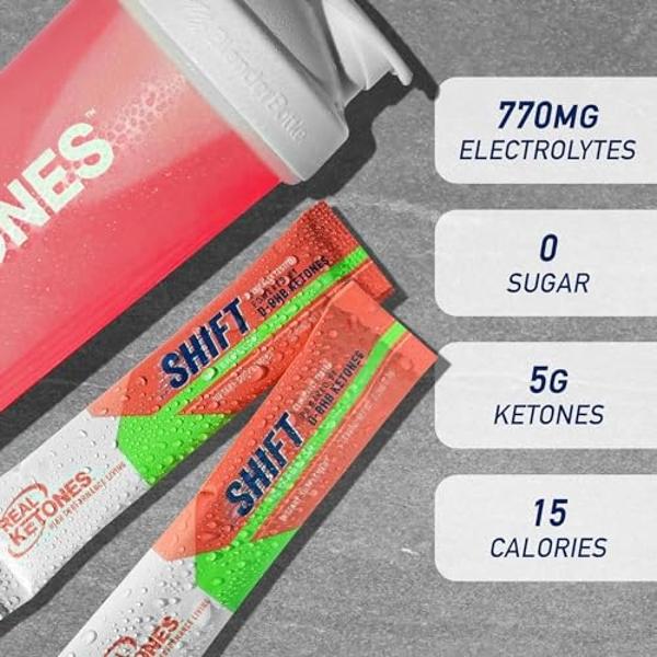 Real Ketones BHB Exogenous Ketones Drink Mix Packets Keto Electrolytes Powder Packets No Sugar with 4 Main Fasting Electrolytes Plus Hydrating Patented Keto BHB - 30 Count Watermel