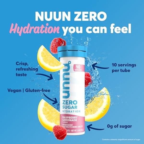 Nuun Zero Sugar Hydration Electrolyte Tablets - Magnesium, Calcium, Potassium, Chloride & Sodium, Light & Delicious Fruit Flavors, No Sugar, Gluten Free, Vegan, Mixed Berry 4 Pack 