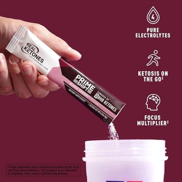 Real Ketones BHB Exogenous Ketones Drink Mix Packets Keto Electrolytes Powder Packets No Sugar with 4 Main Fasting Electrolytes Plus Hydrating Patented Keto BHB - 30 Count Black Ch