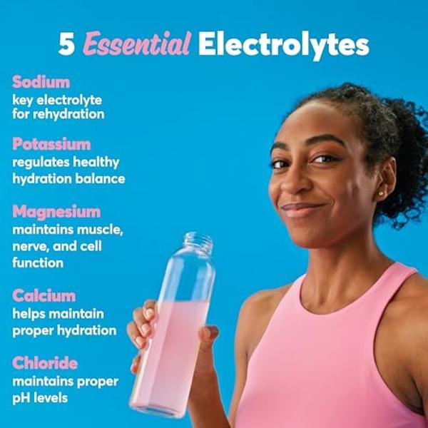 Nuun Sport Electrolyte Powder Packets with Magnesium, Calcium, Potassium, Chloride, and Sodium, Hydration Packets for On-the-Go, Strawberry Kiwi Flavor, Gluten Free & Vegan, 16 Sin