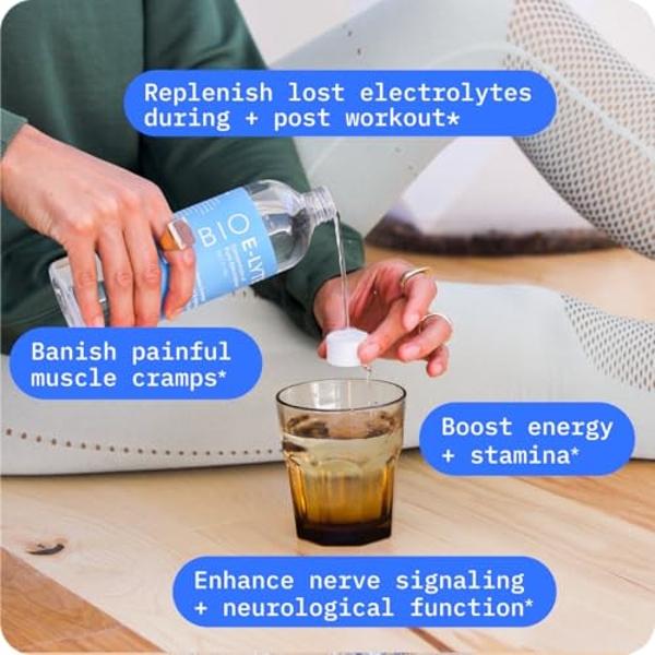 BodyBio e-Lyte - Electrolytes for Hydration, Energy and Cramp Relief, No Sugar or Artificial Flavors - 4 fl oz