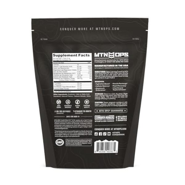 MTN OPS Electrolytes Powder Packets, Sugar Free Hydration Packets, Gluten-Free Hydration Powder, Electrolyte Packets STM “Straight to Mouth” - Variety Pack of 3 Flavors, 30 Packs