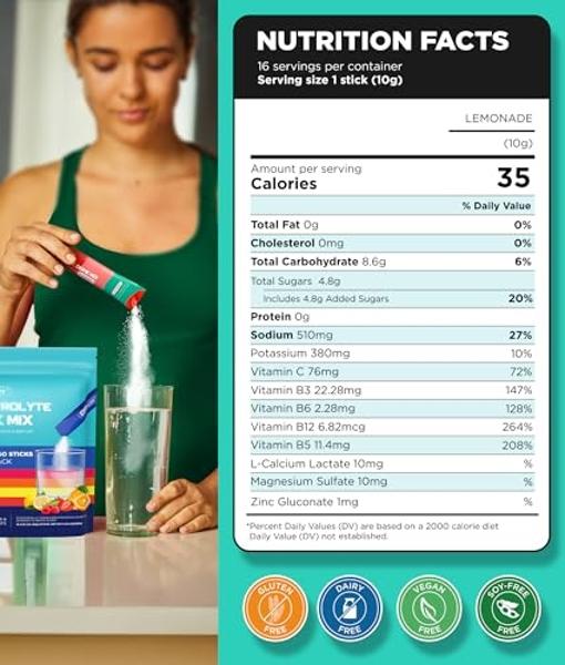 Keto Vitals Keto Electrolyte Energy Drink Powder Packets - Increases Energy - Keto Electrolyte Supplement for Energy and Rehydration - Strawberry Watermelon Keto Energy Powder Pack