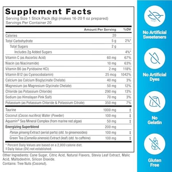 FORCE FACTOR Liquid Labs Energy Drink, Electrolytes Powder, Hydration Packets to Boost Energy & Focus, 5 Essential Electrolytes, Vitamins, Minerals, & Antioxidants, Fruit Punch Fla