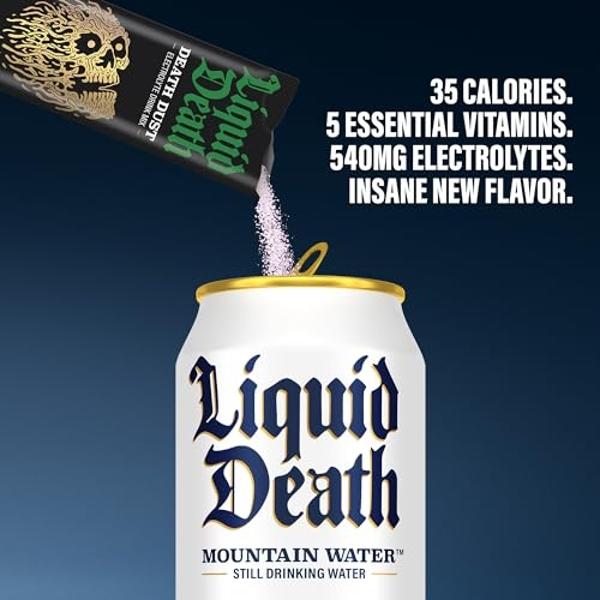 Liquid Death Electrolyte Death Dust - Lime Flavored Hydration Powder Packets - Severed Lime - 12-Stick Pack - Electrolyte Replacement