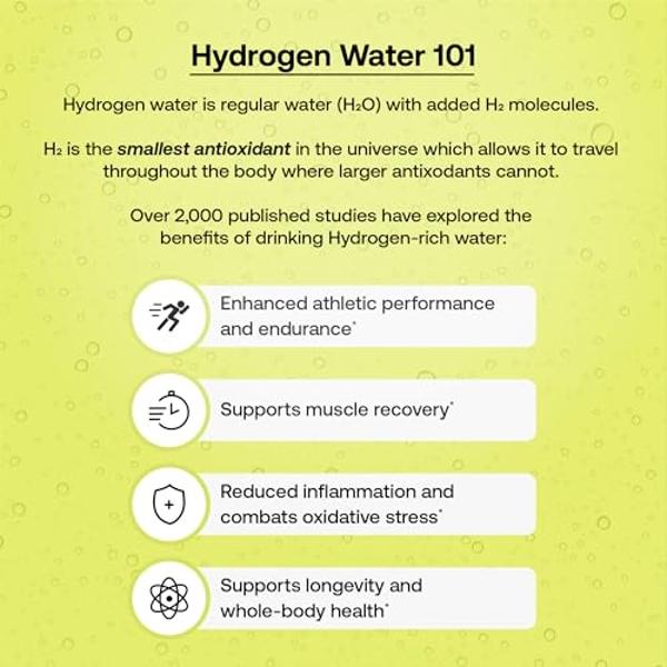Hydrofy Hydrogen Water + Electrolytes Drink Mix | H2 Hydration Packets with Molecular Hydrogen, Sodium, Potassium, Magnesium, Calcium, and Minerals | No Sugar | Lemon Lime | 25 ct