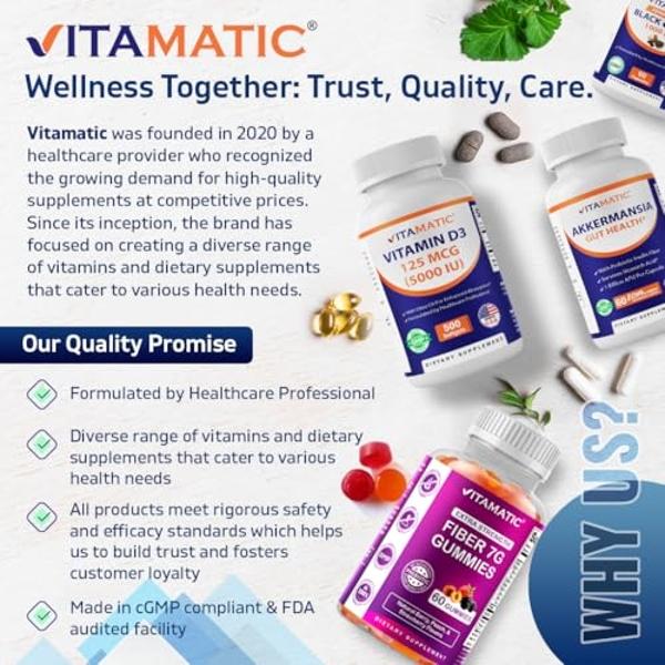 Vitamatic Sodium Chloride 1000mg – 365 Tablets Electrolyte Replenisher & Hydration Support – Non-GMO, Gluten-Free