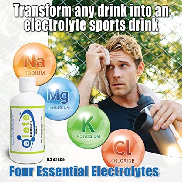 Electrolytes - elete Electrolyte Add-in Hydration Drops | Sodium, Magnesium, Potassium & Trace Minerals | No Sugar | Leg and Muscle Cramp Relief | Transform Any Drink into a Sports