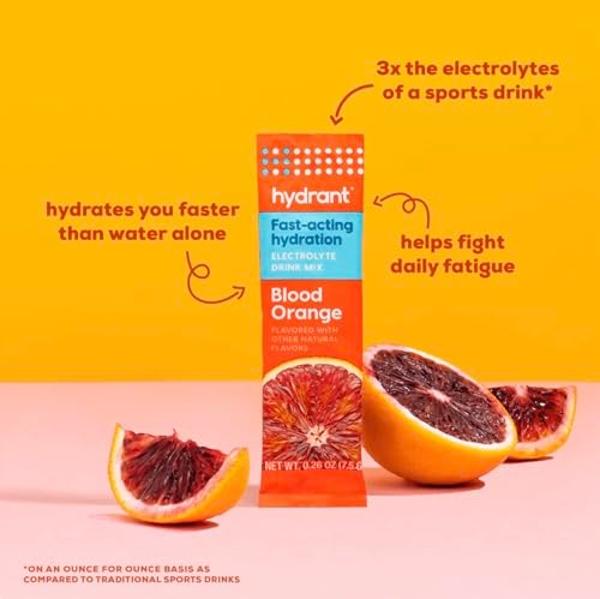 HYDRANT Hydrate Variety 30 Stick Packs, Electrolyte Powder Rapid Hydration Mix, Hydration Powder Packets Drink Mix, Helps Rehydrate Better Than Water