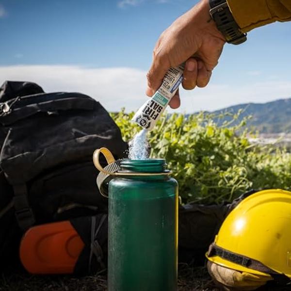 Fire Science Fire Salt Hydration Sticks, Electrolytes & Coconut Water, Hydration Drink Mix with Magnesium, Potassium & Sodium, Zero Sugar, Single Serve On the Go Packs, Blue Raspbe