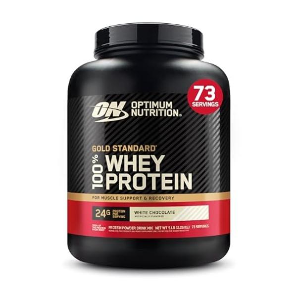 Optimum Nutrition Gold Standard 100% Whey Protein Powder, White Chocolate, 5 Pound (Packaging May Vary)