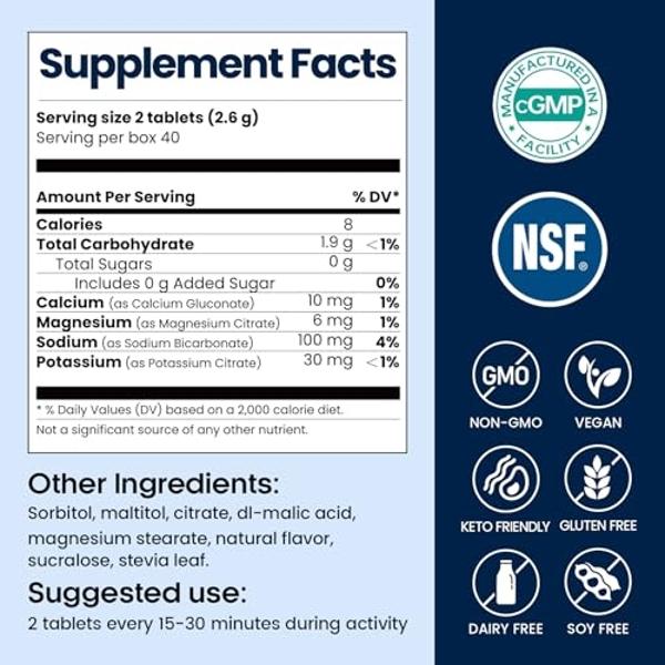 Venture Pal Chewable Electrolyte Tablets, Fast-Dissolve Sugar-Free Stick Salt Tablets - Variety Pack for Rapid Hydration, Outdoor Running, Hiking, Sports | Keto & Vegan Friendly | 