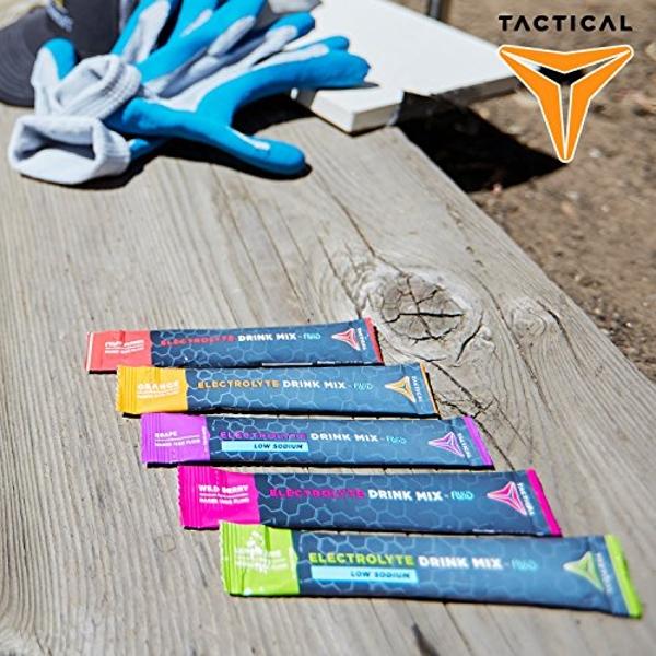 Fluid Tactical - Electrolyte Powder Packets, Accelerate Re-Hydration, Low Sugar, Electrolyte Drink Mix, Prevent Dehydration, Eliminate Cramps