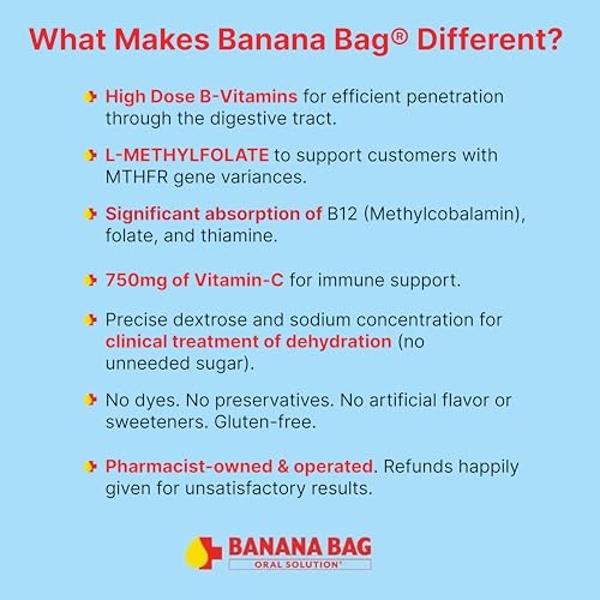 Banana Bag Oral Solution Recovery Packets – Sweet Orange 30pk | A Refreshing Blend of Electrolytes, Vitamin C, and B-Complex for Hydration and Energy. Convenient, Easy-to-Mix, and 
