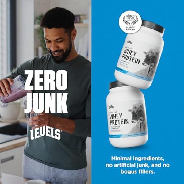 NAKED Whey 2LB 100% Grass Fed Whey Protein Powder - Only 1 Ingredient, Unflavored Whey Protein, Undenatured, Gluten Free, Soy Free, No GMOs, No Preservatives