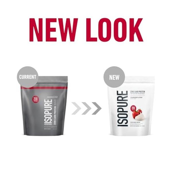 Isopure Zero Carb 100% Pure Whey Isolate Protein Powder, Lactose Free, Gluten Free, With Vitamins, Cookies & Cream, 25g Protein Per Serving, 1 Lb, 15 Servings (Packaging May Vary)
