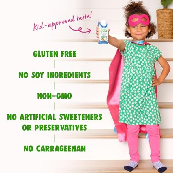 Orgain Organic Kids Protein Nutritional Shake, Vanilla - 8g of Protein, 22 Vitamins & Minerals, Fruits & Vegetables, Gluten Free, Soy Free, Non-GMO, 8.25 Fl Oz (Pack of 4)