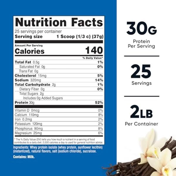 Isopure Zero Carb 100% Pure Whey Isolate Protein Powder, Lactose Free, Gluten Free, With Vitamins, Creamy Vanilla, 25g Protein Per Serving, 4.5 Lbs, 66 Servings (Packaging May Vary