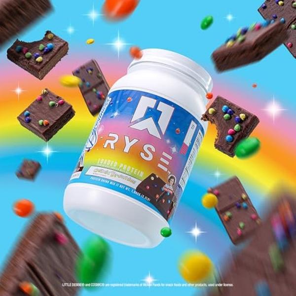 RYSE Loaded Protein Powder - Little Debbie Cosmic Brownie - 25g Whey Protein Isolate & Concentrate with Prebiotic Fiber & MCTs - Low Carb, Low Sugar, Digestive-Friendly - 54 Servin