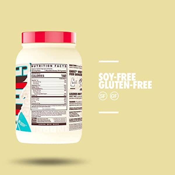 GHOST Whey Protein Powder, Peanut Butter Cereal Milk - 2LB Tub, 26G of Protein - Flavored Isolate, Concentrate & Hydrolyzed Whey Protein Blend - Post Workout Shakes - Soy & Gluten 