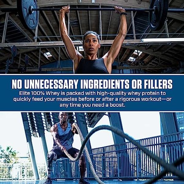 Dymatize Elite 100% Whey Protein Powder, Cookies & Cream, 25g of Protein, 25 Servings, 5.5g BCAAs, Less Than 140 Cal., Gluten Free, 3g Carb, 2g Sugar, 3g Fat