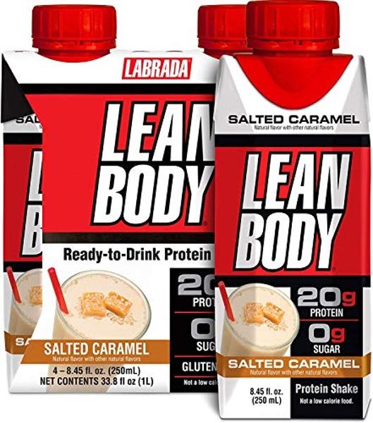 LABRADA NUTRITION - Lean Body RTD Whey Protein Shake, Convenient On-The-Go Meal Replacement Shake for Men & Women, 20 grams of Protein – Zero Sugar, Lactose & Gluten Free, Salted C