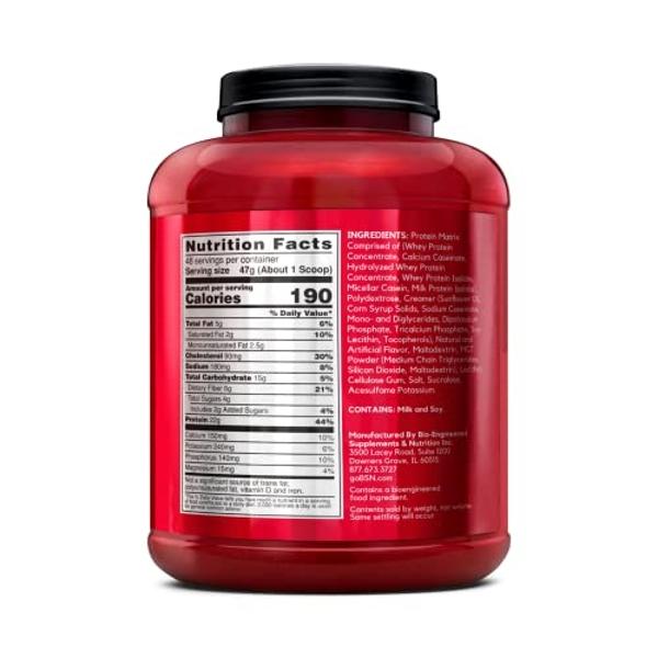 BSN SYNTHA-6 Whey Protein Powder, Micellar Casein, Milk Protein Isolate Powder, Vanilla Ice Cream, 5 Pounds, 48 Servings (Pack of 1) - Package May Vary
