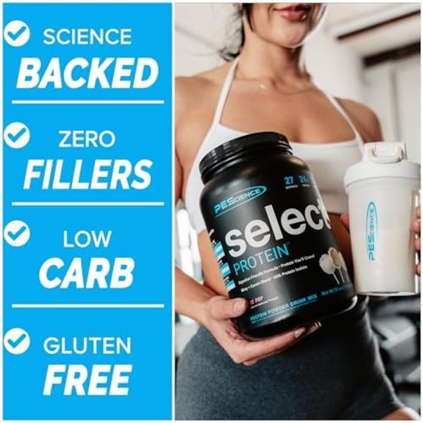 PEScience Select Low Carb Protein Powder, Snickerdoodle, 27 Serving, Whey and Casein Blend, Keto Friendly, Gluten Free, Best Tasting, Clean Isolate for Women and Men