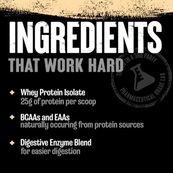 Dymatize Elite 100% Whey Protein Powder, Cookies & Cream, 25g of Protein, 25 Servings, 5.5g BCAAs, Less Than 140 Cal., Gluten Free, 3g Carb, 2g Sugar, 3g Fat