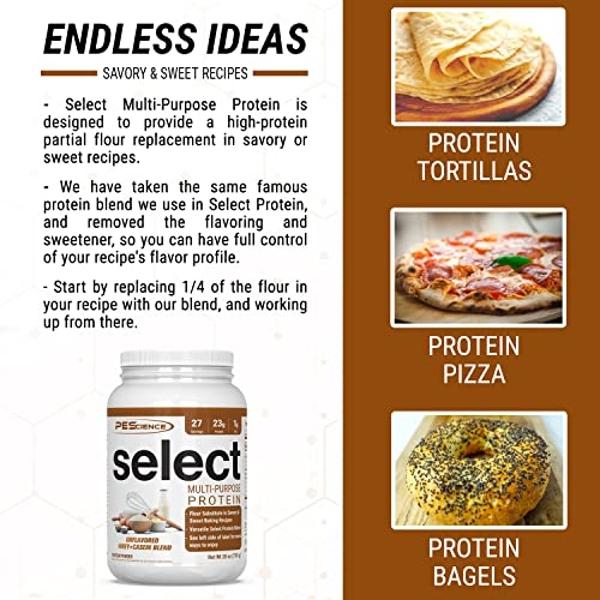 PEScience Select Multi-Purpose Unflavored Protein Powder, 27 Serving, Low Carb, Keto Friendly, and Gluten Free, Whey & Casein Blend for Baking and Smoothies