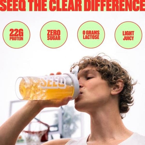 SEEQ Clear Protein Powder - Watermelon Wave - 25 Servings - 22g Clear Whey Protein Isolate - Zero Sugar - 0g Lactose - Allergen Friendly - GLP1 Support - Bone Health - Muscle Post 