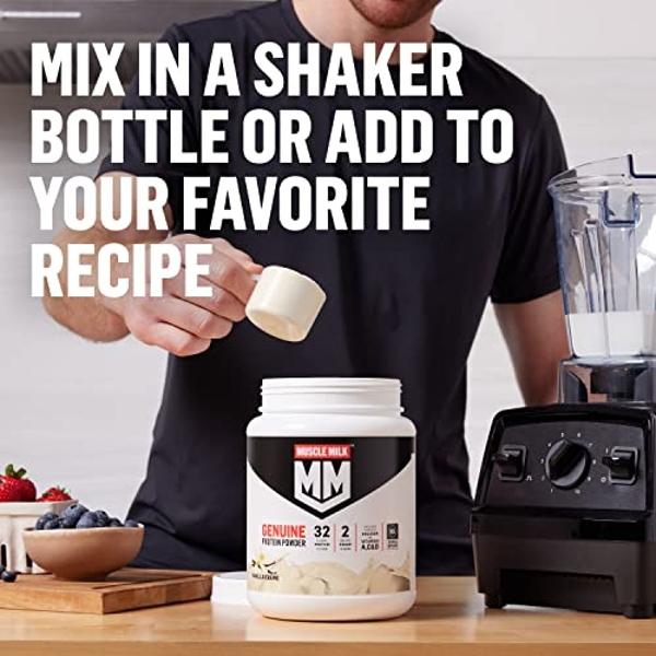Muscle Milk Genuine Protein Powder, Cookies 'n Crème, 4.94 Pound, 32 Servings, 32g Protein, 2g Sugar, Calcium, Vitamins A, C & D, NSF Certified for Sport, Energizing Snack, Packagi