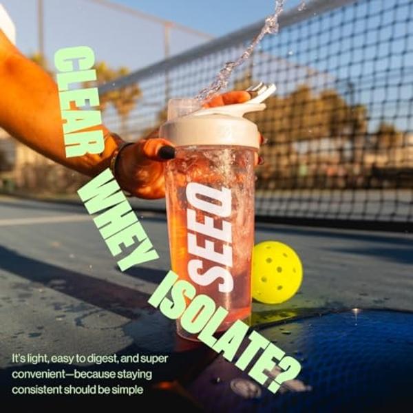 SEEQ Clear Protein Powder - Watermelon Wave - 25 Servings - 22g Clear Whey Protein Isolate - Zero Sugar - 0g Lactose - Allergen Friendly - GLP1 Support - Bone Health - Muscle Post 