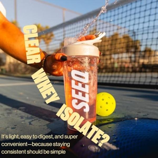SEEQ Clear Whey Isolate Protein Powder, Mango Pineapple - 25 Servings, 22g Protein Per Serving - 0g Lactose, Sugar-Free, Keto-Friendly, Soy Free - Juice-Like Protein, Post-Workout 