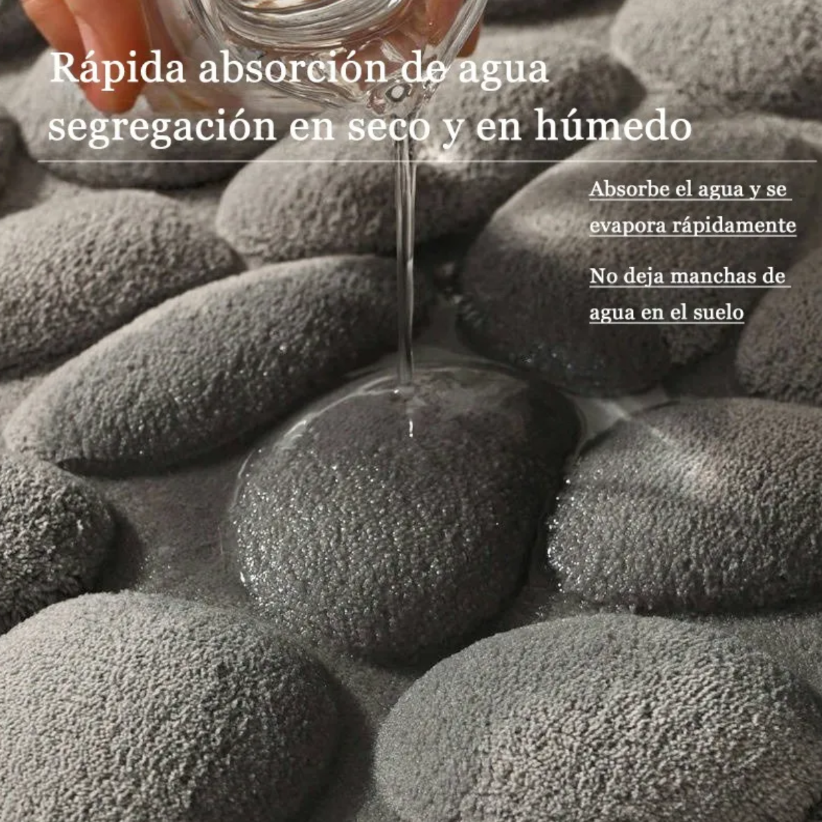 Tapete Baño Ultra Suave Antideslizante Absorbente De Agua Negro