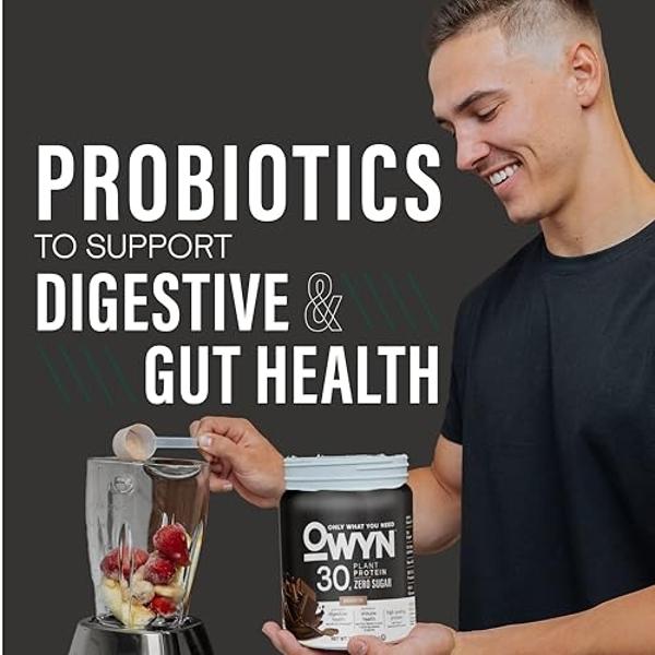 OWYN Only What You Need Pro Elite High Protein Powder, 30g Vegan Protein for Workout Recovery, Delicious Smooth Taste, Zero Sugar, Low Net Carbs, Chocolate, 12 Servings (1.32 LB)