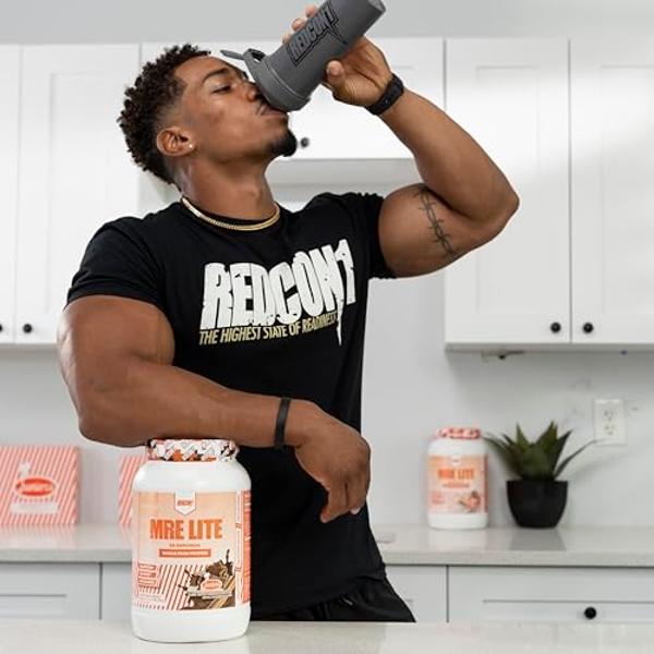 REDCON1 MRE Lite Whole Food Protein Powder, Juniors, Peanut Butter Chocolate Cheesecake - Low Carb, Whey Free Meal Replacement with Animal Protein Blends & MCT Oils - Easy to Diges