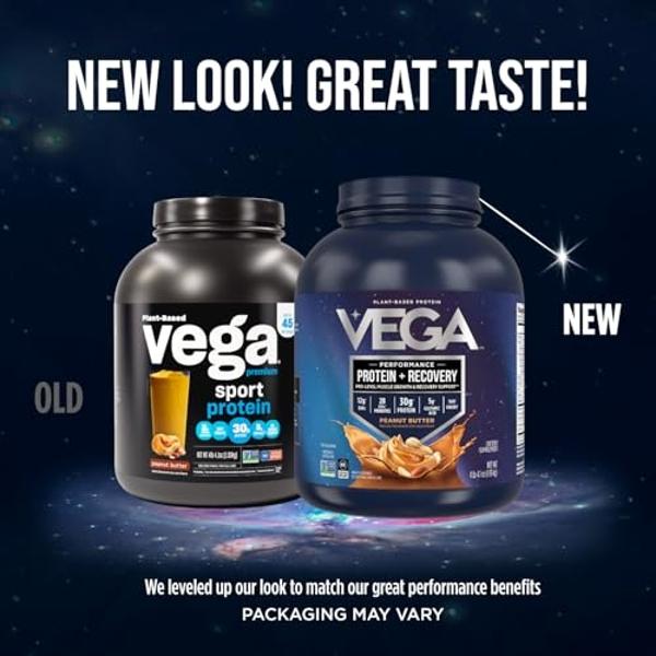 Vega Premium Sport Protein Peanut Butter Protein Powder, Vegan, Non GMO, Gluten Free Plant Based Protein Powder Drink Mix, NSF Certified for Sport, 4lb 4.1 oz