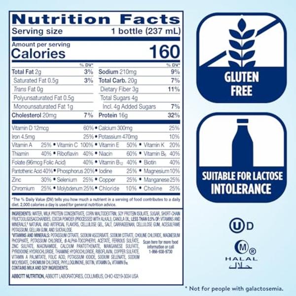 Ensure High Protein Milk Chocolate Nutrition Shake With Fiber | 24 Pack