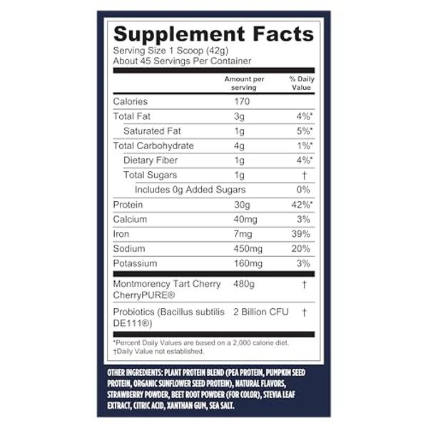 Vega Premium Sport Protein Berry Protein Powder, Vegan, Non GMO, Gluten Free Plant Based Protein Powder Drink Mix, NSF Certified for Sport, 4lb 3 oz